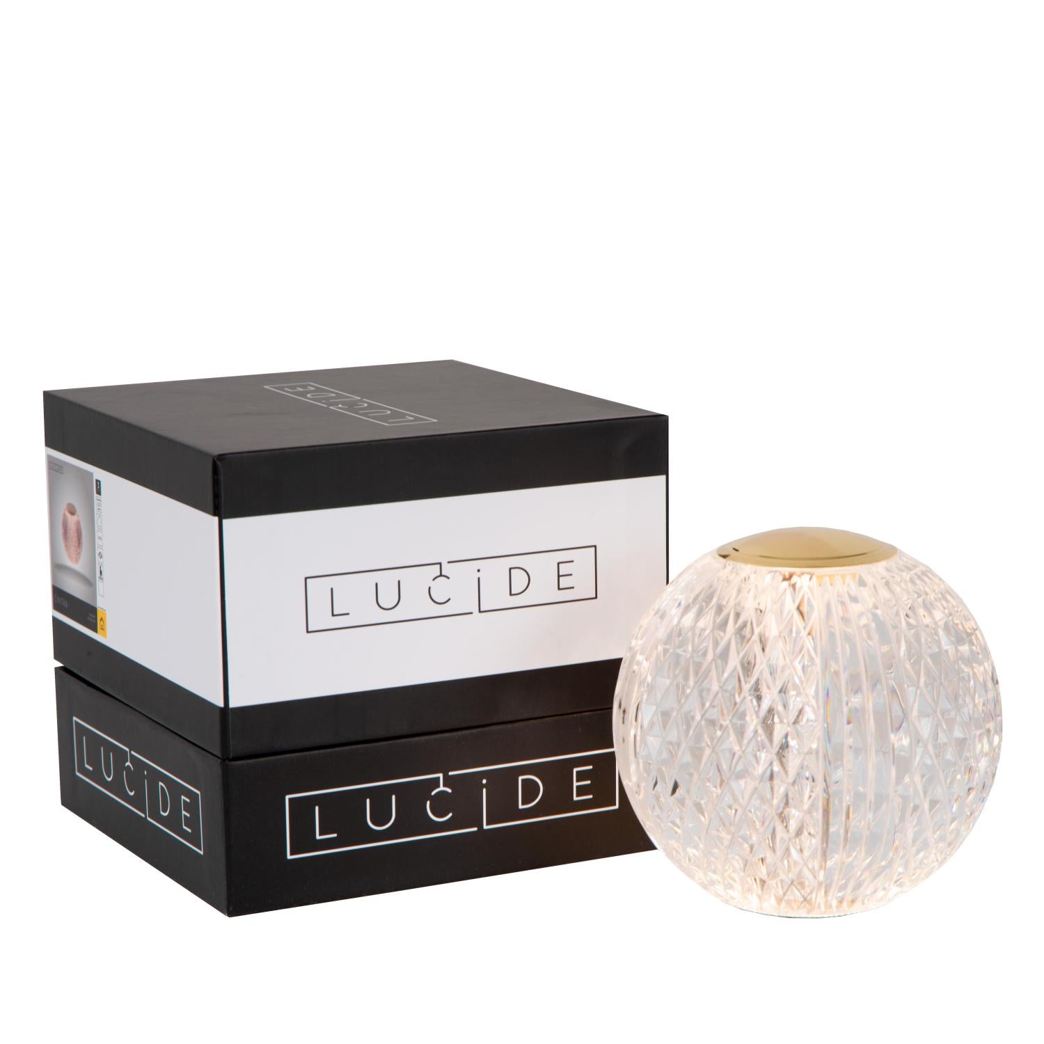 CINTRA - Rechargeable table lamp - Battery - Ø 11 cm - LED 3 StepDim - 1x2W 2700K - Transparent