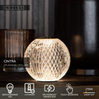 CINTRA - Rechargeable table lamp - Battery - Ø 11 cm - LED 3 StepDim - 1x2W 2700K - Transparent