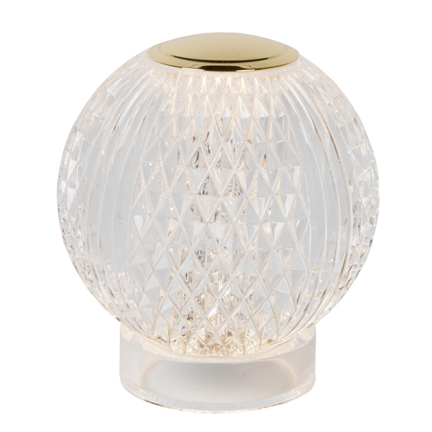 CINTRA - Rechargeable table lamp - Battery - Ø 9 cm - LED 3 StepDim - 1x1.5W 3000K - Transparent