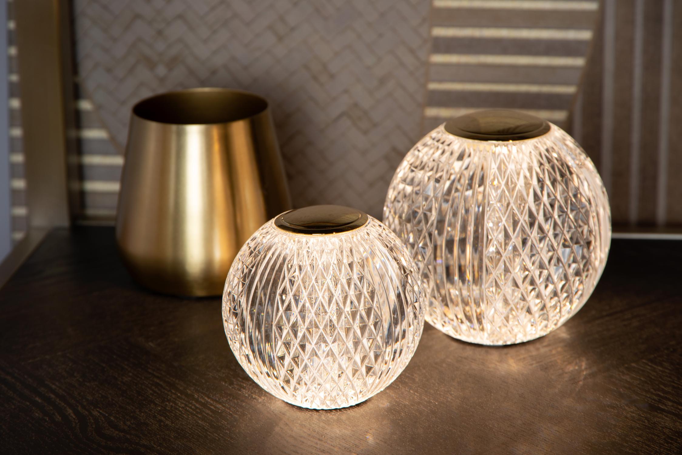 CINTRA - Rechargeable table lamp - Battery - Ø 9 cm - LED 3 StepDim - 1x1.5W 3000K - Transparent
