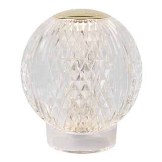 CINTRA - Oplaadbare Tafellamp - Accu/Batterij - Ø 11 cm - LED 3 StepDim - 1x2W 3000K - Transparant