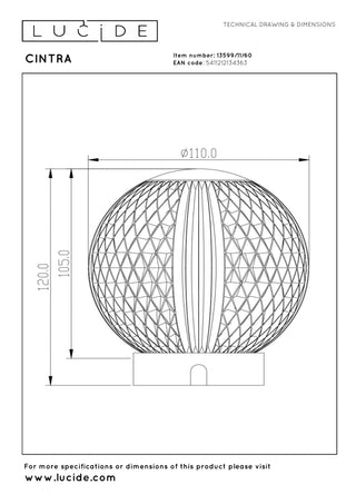 CINTRA - Oplaadbare Tafellamp - Accu/Batterij - Ø 11 cm - LED 3 StepDim - 1x2W 3000K - Transparant