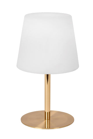 TYON - Rechargeable table lamp Indoor/Outdoor - Battery - Ø 15 cm - LED Dimmable - 1x2W 2700K - IP65 - Matt Gold / Brass