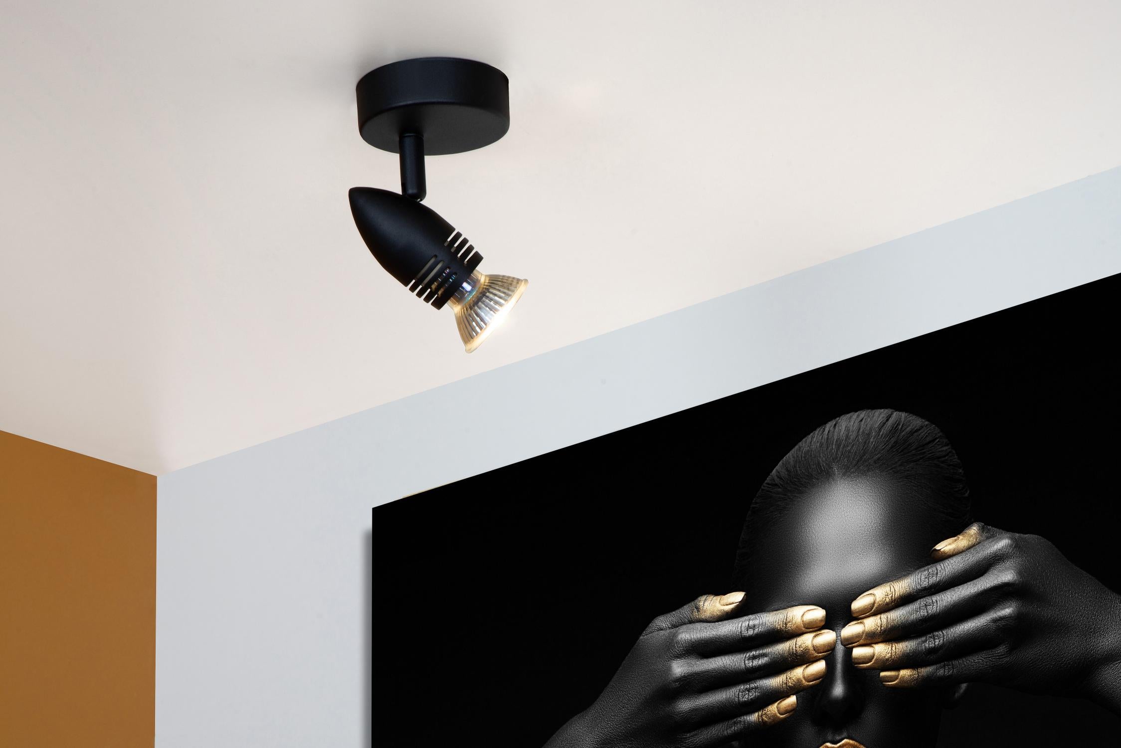 CARO - Spot plafonnier - Ø 9 cm - 1xGU10 - Noir