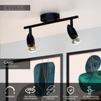 CARO - Spot plafonnier - 2xGU10 - Noir