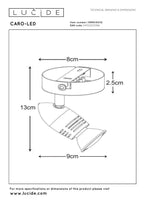 CARO-LED - Spot plafonnier - Ø 9 cm - LED - GU10 - 1x5W 2700K - Chrome mat