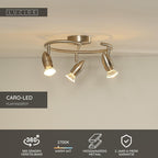CARO-LED - Spot plafonnier - Ø 31 cm - LED - GU10 - 3x5W 2700K - Chrome mat