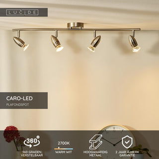 CARO-LED - Spot plafonnier - LED - GU10 - 4x5W 2700K - Chrome mat