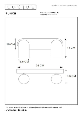 PUNCH - Spot plafonnier - 2xGU10 - Blanc