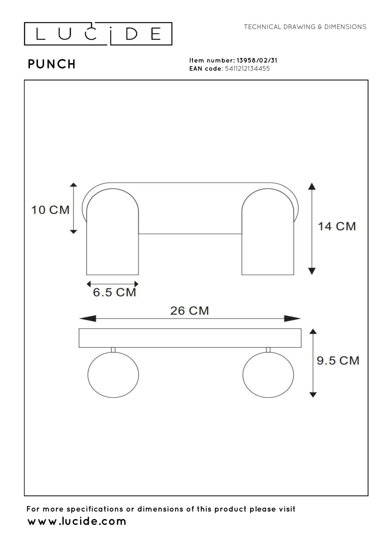 PUNCH - Spot plafonnier - 2xGU10 - Blanc