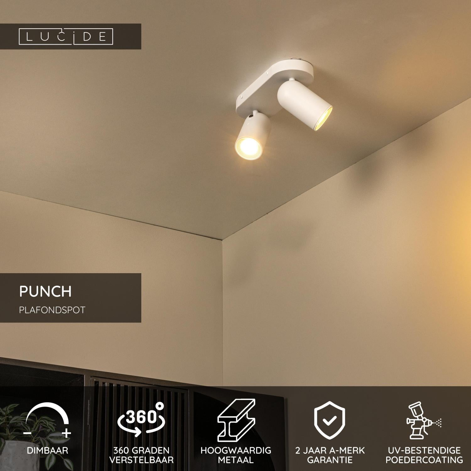 PUNCH - Ceiling spot - 2xGU10 - White