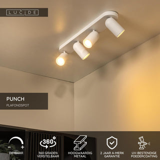 PUNCH - Spot plafonnier - 4xGU10 - Blanc