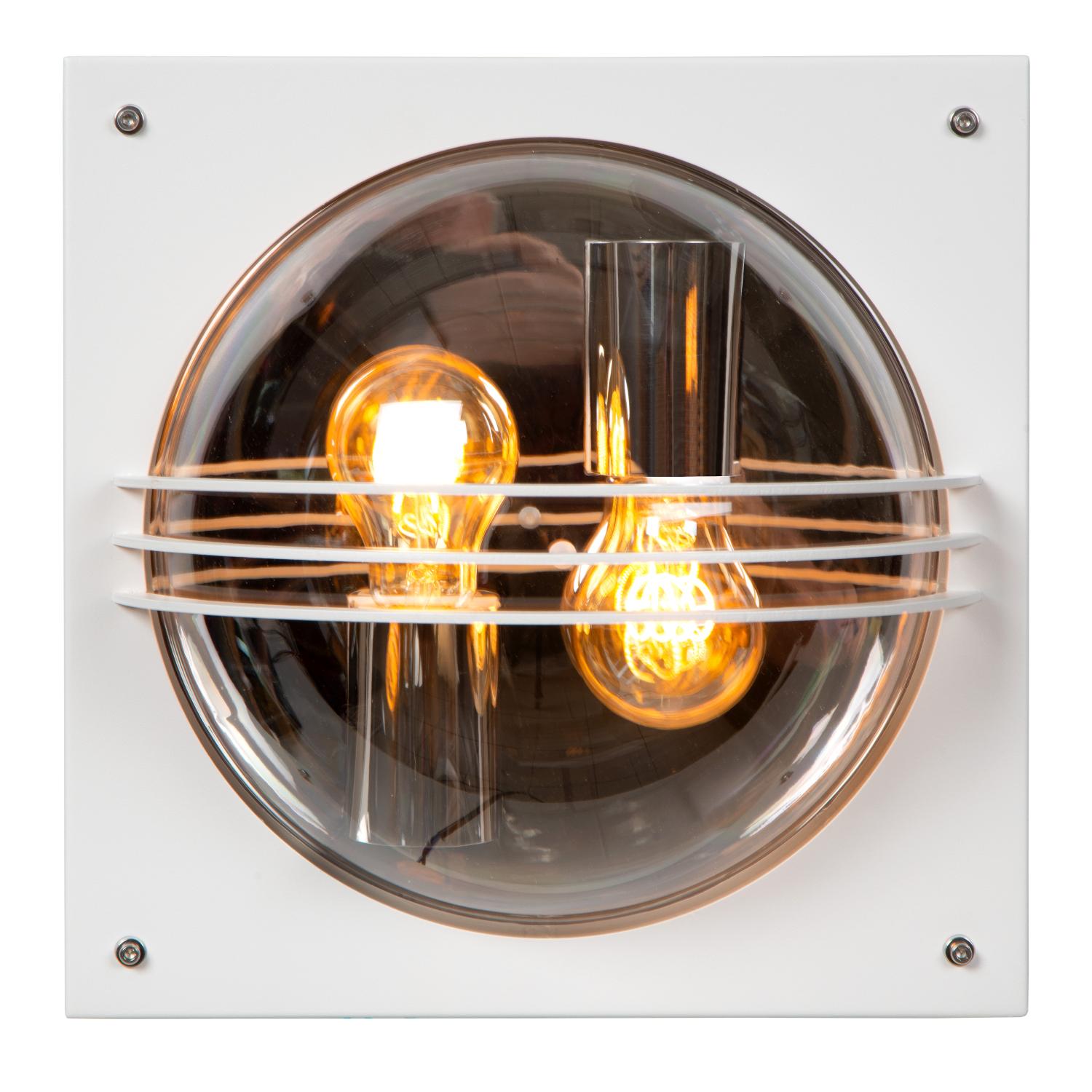 PRIVAS - Wandlamp Binnen/Buiten - 2xE27 - IP44 - Wit
