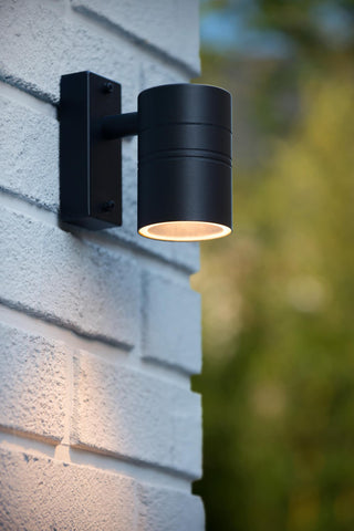 ARNE-LED - Wall spot / Wall light Indoor/Outdoor - Ø 6.3 cm - LED - GU10 - 1x5W 2700K - IP44 - Black