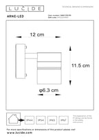 ARNE-LED - Wall spot / Wall light Indoor/Outdoor - Ø 6.3 cm - LED - GU10 - 1x5W 2700K - IP44 - Black