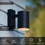 ARNE-LED - Wall spot / Wall light Indoor/Outdoor - Ø 6.3 cm - LED - GU10 - 1x5W 2700K - IP44 - Black