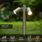 ARNE-LED - Sokkellamp - Ø 6,3 cm - LED - GU10 - 2x5W 2700K - IP44 - Mat chroom