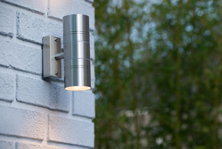 ARNE-LED - Wandlamp Binnen/Buiten - Ø 6,3 cm - LED - GU10 - 2x5W 2700K - IP44 - Mat chroom