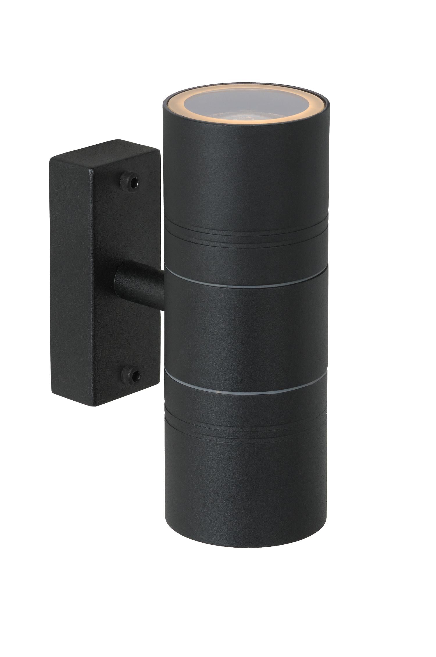ARNE-LED - Wall spot / Wall light Indoor/Outdoor - Ø 6.3 cm - LED - GU10 - 2x5W 2700K - IP44 - Black