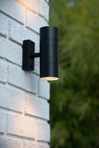 ARNE-LED - Wall spot / Wall light Indoor/Outdoor - Ø 6.3 cm - LED - GU10 - 2x5W 2700K - IP44 - Black