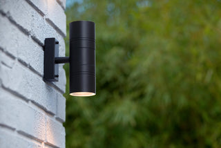 ARNE-LED - Wall spot / Wall light Indoor/Outdoor - Ø 6.3 cm - LED - GU10 - 2x5W 2700K - IP44 - Black