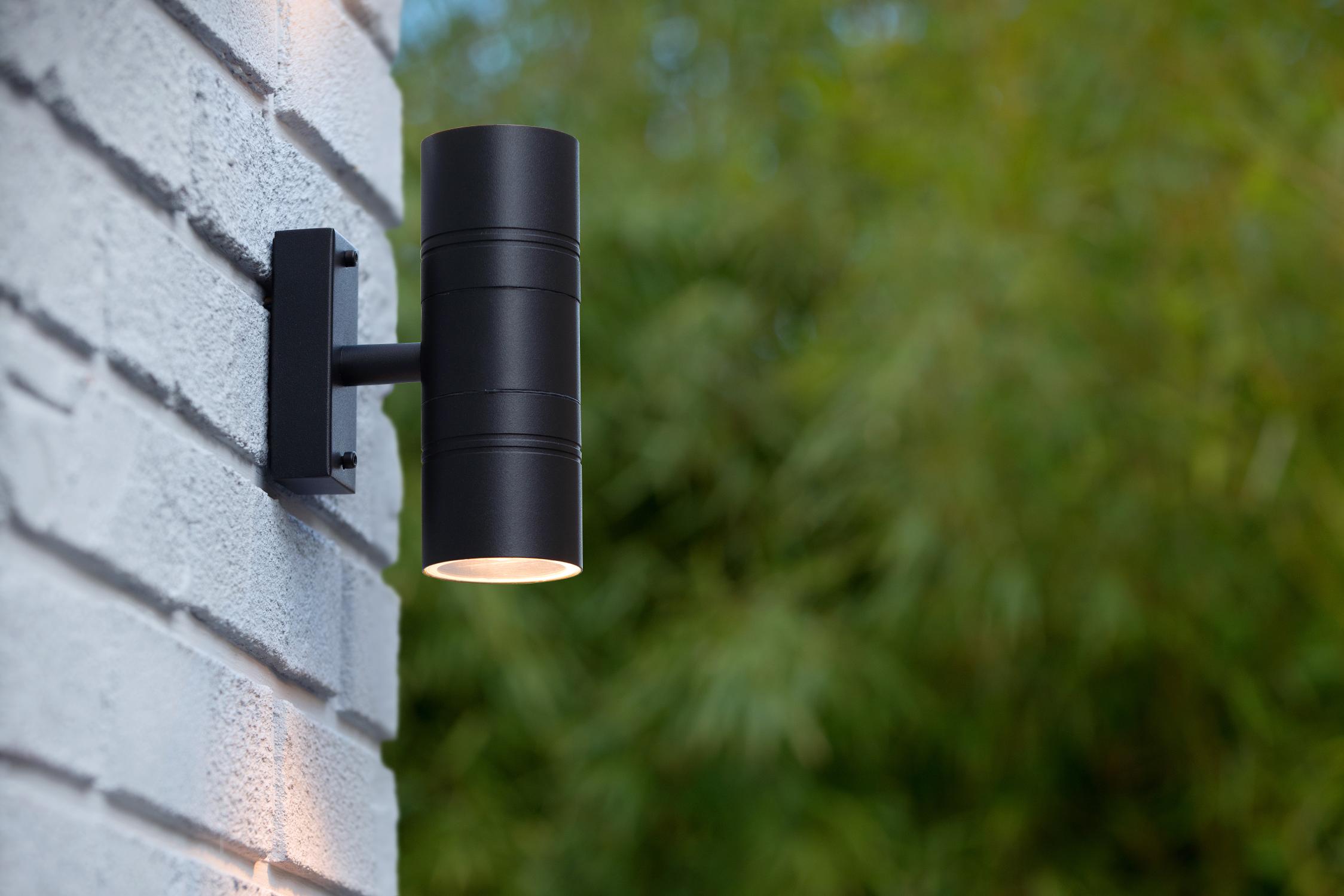 ARNE-LED - Wall spot / Wall light Indoor/Outdoor - Ø 6.3 cm - LED - GU10 - 2x5W 2700K - IP44 - Black