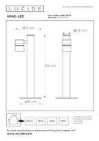 ARNE-LED - Sokkellamp - Ø 6,3 cm - LED - GU10 - 1x5W 2700K - IP44 - Zwart