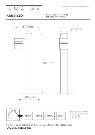 ARNE-LED - Sokkellamp - Ø 6,3 cm - LED - GU10 - 1x5W 2700K - IP44 - Zwart