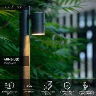 ARNE-LED - Sokkellamp - Ø 6,3 cm - LED - GU10 - 1x5W 2700K - IP44 - Zwart