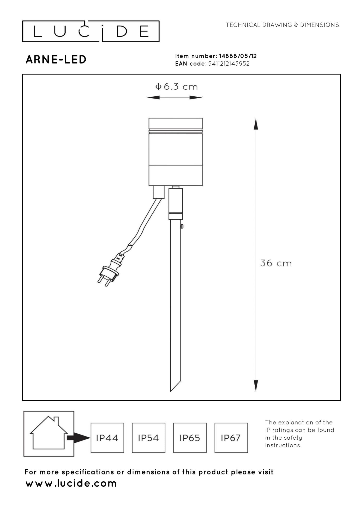ARNE-LED - Garden spot - Ø 6.3 cm - LED - GU10 - 1x5W 2700K - IP44 - Matt chrome