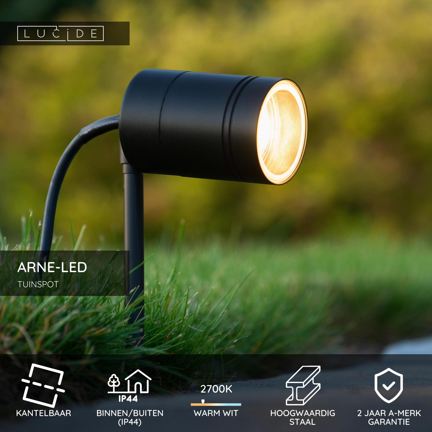 ARNE-LED - Garden spot - Ø 6.3 cm - LED - GU10 - 1x5W 2700K - IP44 - Black
