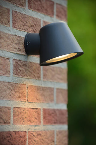 DINGO-LED - Wandlamp Binnen/Buiten - LED Dimb. - GU10 - 1x5W 3000K - IP44 - Antraciet