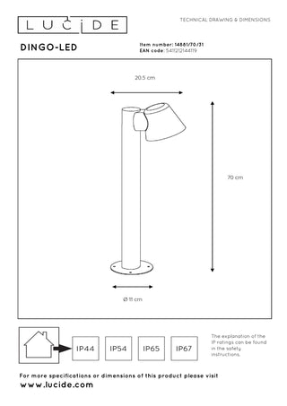 DINGO-LED - Lampe socle - LED Var. - GU10 - 1x5W 3000K - IP44 - Blanc