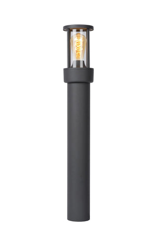 LORI - Sokkellamp - 1xE27 - IP44 - Dag/nacht sensor - Antraciet