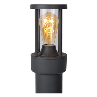 LORI - Sokkellamp - 1xE27 - IP44 - Dag/nacht sensor - Antraciet