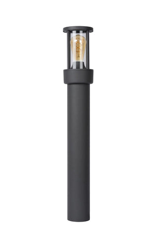 LORI - Sokkellamp - 1xE27 - IP44 - Dag/nacht sensor - Antraciet