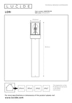 LORI - Sokkellamp - 1xE27 - IP44 - Dag/nacht sensor - Antraciet