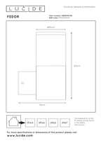 FEDOR - Applique murale Intérieur/Extérieur - 1xE27 - IP44 - Noir
