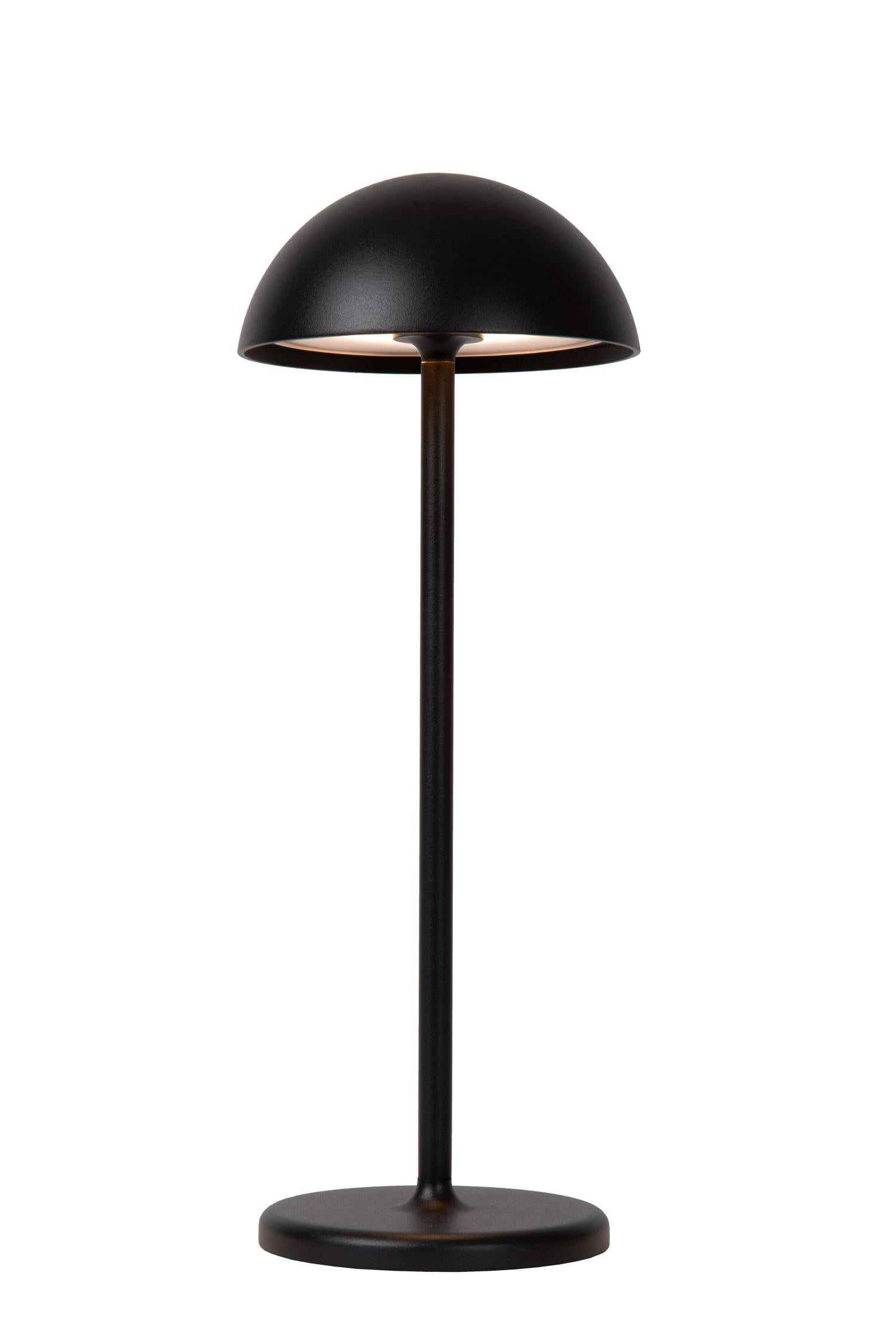 JOY - Oplaadbare Tafellamp Binnen/Buiten - Accu/Batterij - Ø 12 cm - LED Dimb. - 1x1,5W 3000K - IP54 - Zwart