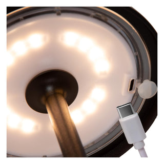 JOY - Oplaadbare Tafellamp Binnen/Buiten - Accu/Batterij - Ø 12 cm - LED Dimb. - 1x1,5W 3000K - IP54 - Zwart