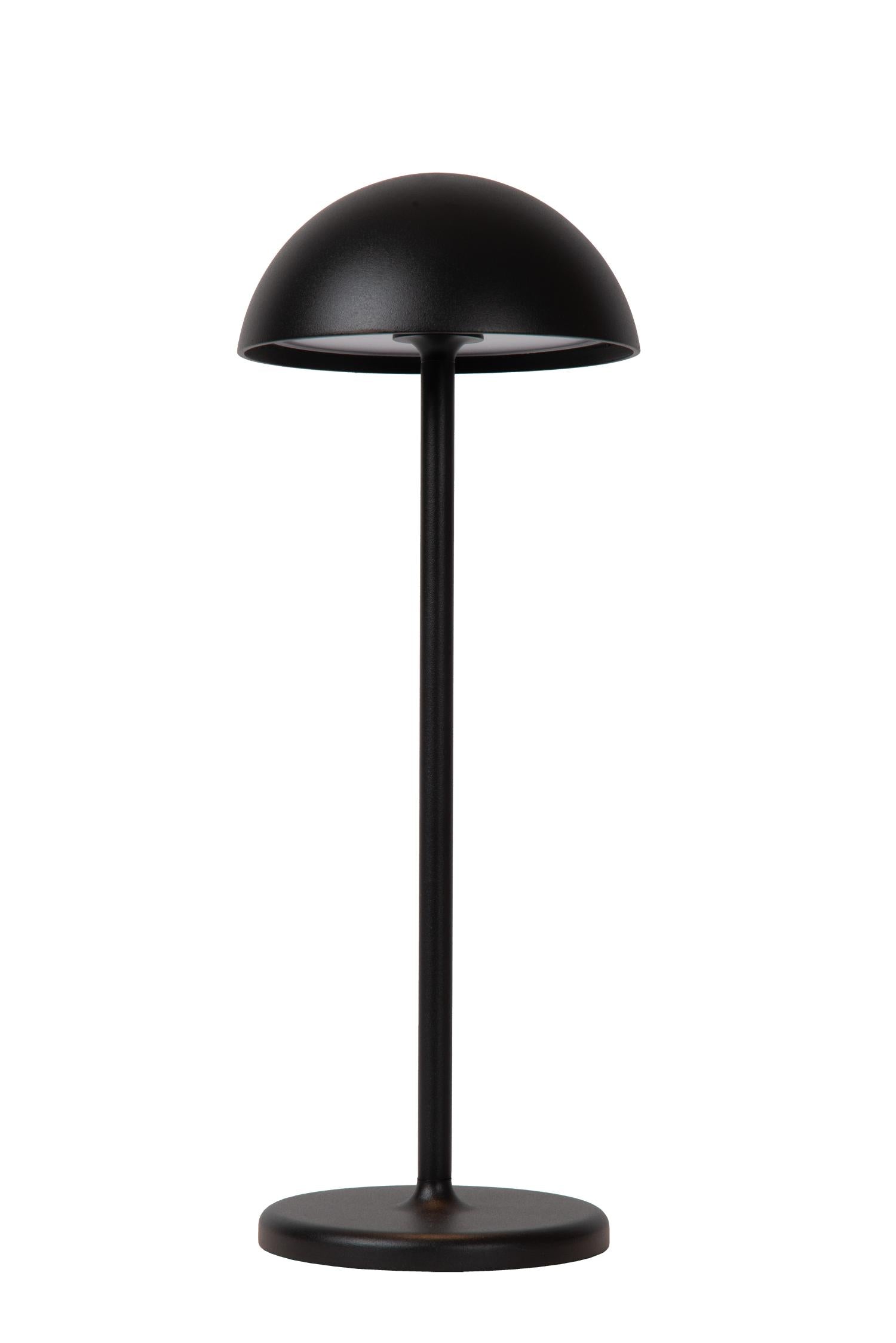 JOY - Oplaadbare Tafellamp Binnen/Buiten - Accu/Batterij - Ø 12 cm - LED Dimb. - 1x1,5W 3000K - IP54 - Zwart