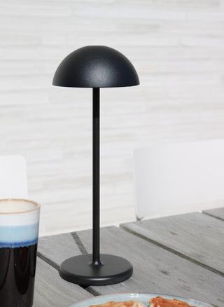 JOY - Oplaadbare Tafellamp Binnen/Buiten - Accu/Batterij - Ø 12 cm - LED Dimb. - 1x1,5W 3000K - IP54 - Zwart