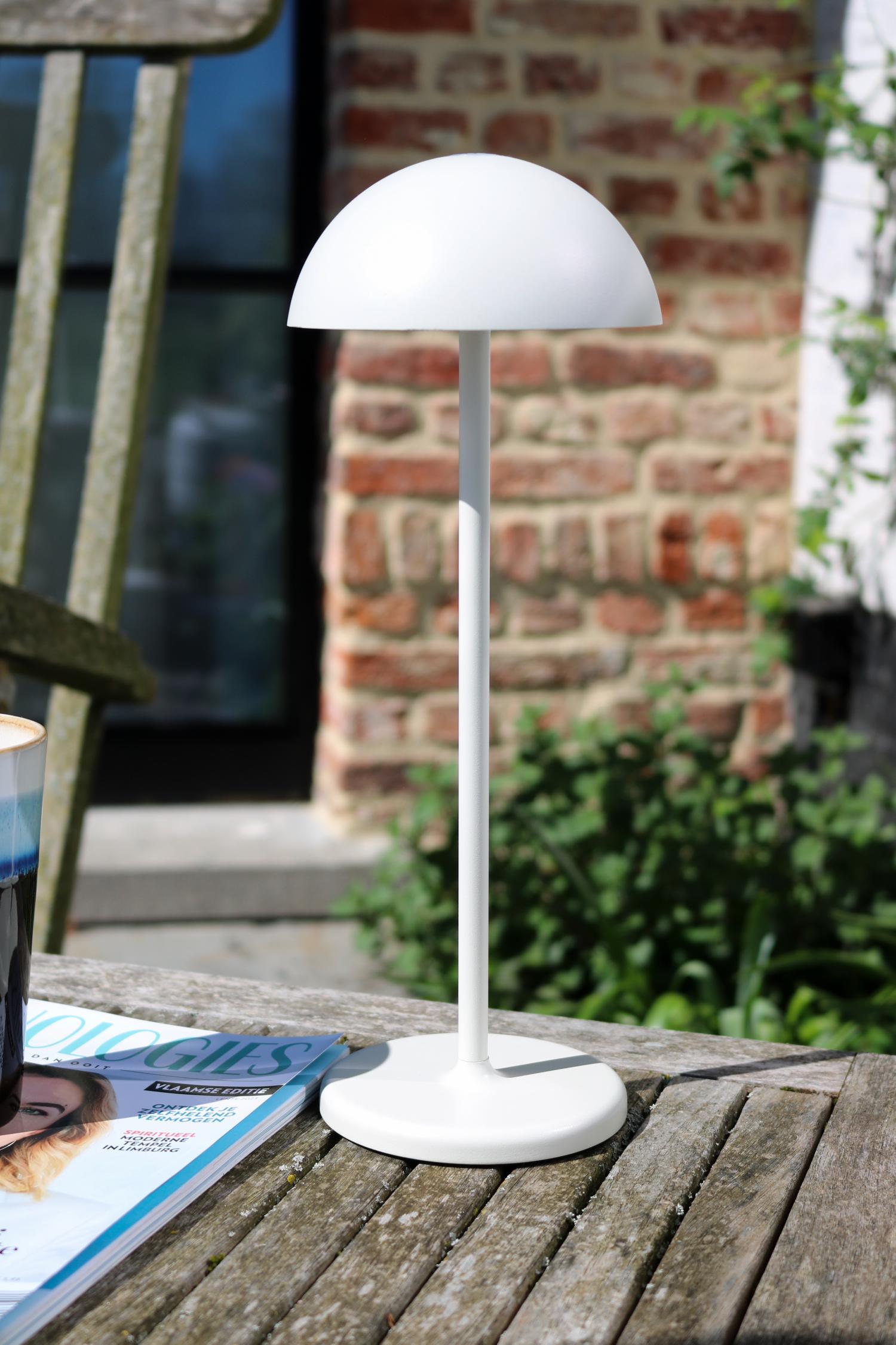 JOY - Rechargeable table lamp Indoor/Outdoor - Battery - Ø 12 cm - LED Dimmable - 1x1.5W 3000K - IP54 - White