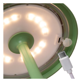 JOY - Oplaadbare Tafellamp Binnen/Buiten - Accu/Batterij - Ø 12 cm - LED Dimb. - 1x1,5W 3000K - IP54 - Groen
