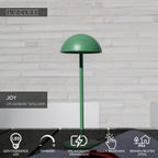 JOY - Oplaadbare Tafellamp Binnen/Buiten - Accu/Batterij - Ø 12 cm - LED Dimb. - 1x1,5W 3000K - IP54 - Groen