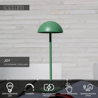 JOY - Oplaadbare Tafellamp Binnen/Buiten - Accu/Batterij - Ø 12 cm - LED Dimb. - 1x1,5W 3000K - IP54 - Groen