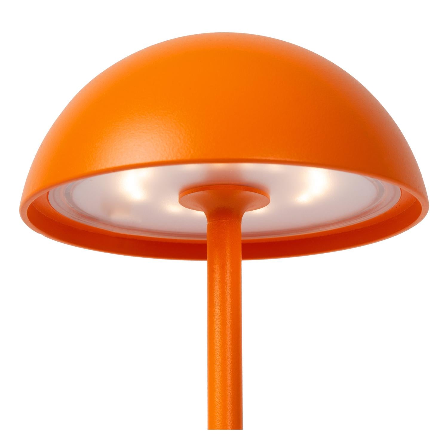 JOY - Oplaadbare Tafellamp Binnen/Buiten - Accu/Batterij - Ø 12 cm - LED Dimb. - 1x1,5W 3000K - IP54 - Oranje