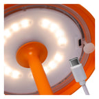 JOY - Oplaadbare Tafellamp Binnen/Buiten - Accu/Batterij - Ø 12 cm - LED Dimb. - 1x1,5W 3000K - IP54 - Oranje