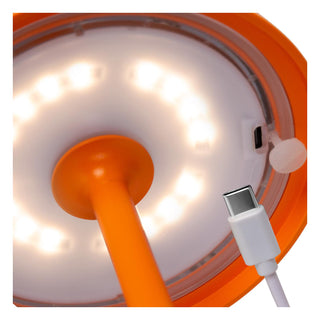 JOY - Oplaadbare Tafellamp Binnen/Buiten - Accu/Batterij - Ø 12 cm - LED Dimb. - 1x1,5W 3000K - IP54 - Oranje