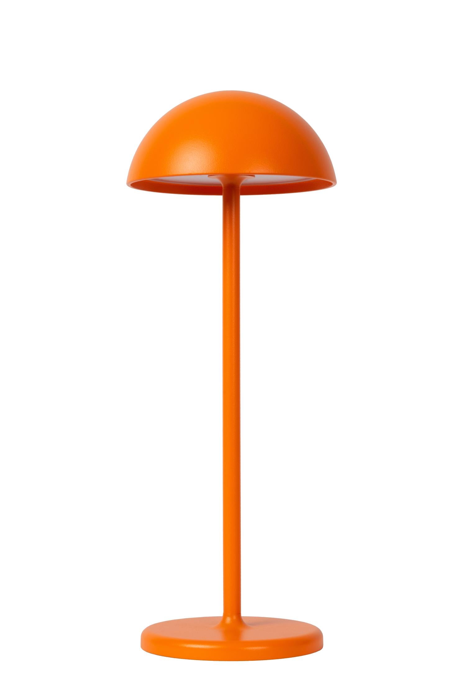 JOY - Oplaadbare Tafellamp Binnen/Buiten - Accu/Batterij - Ø 12 cm - LED Dimb. - 1x1,5W 3000K - IP54 - Oranje
